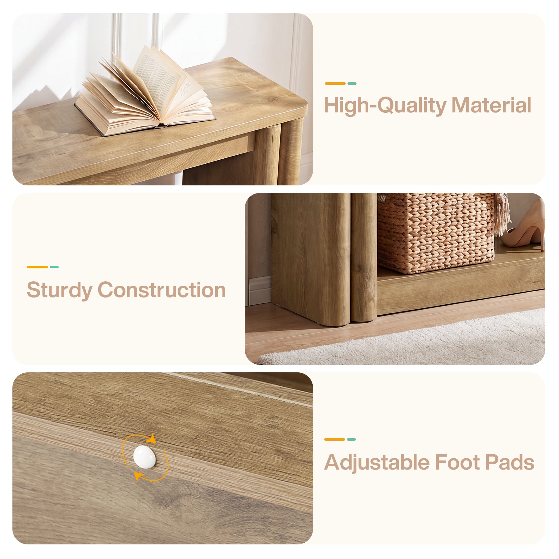 70.8" Entryway Shoe Bench, 2-Tier Benches Seat with Storage