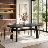 63-Inch Dining Table for 6-8, Solid Wood Kitchen Table with H-Frame for Dining Room 3
