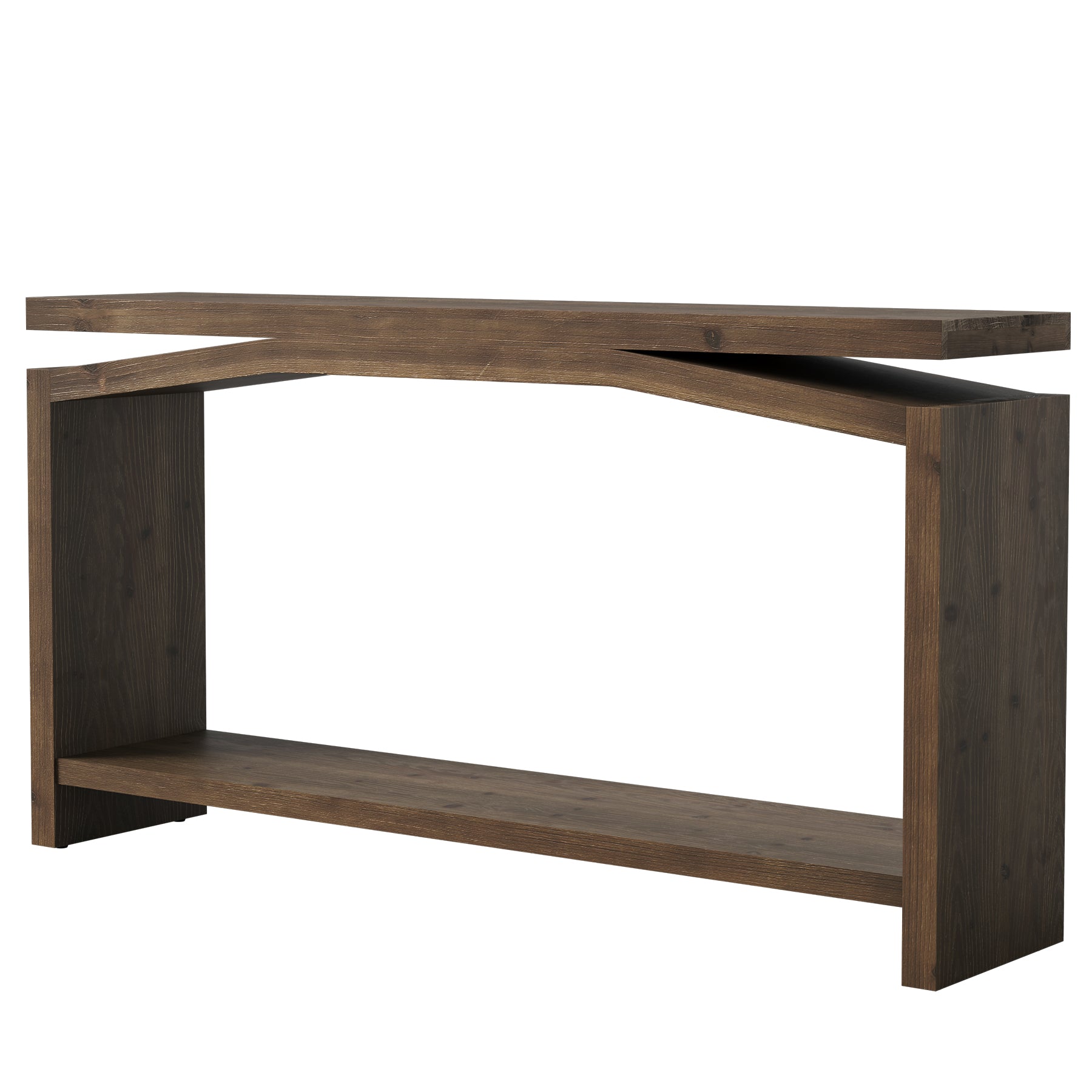 63" Solid Wood Console Table with Storage Shelf, Farmhouse Entryway & Sofa Table for Hallway or Behind Couch