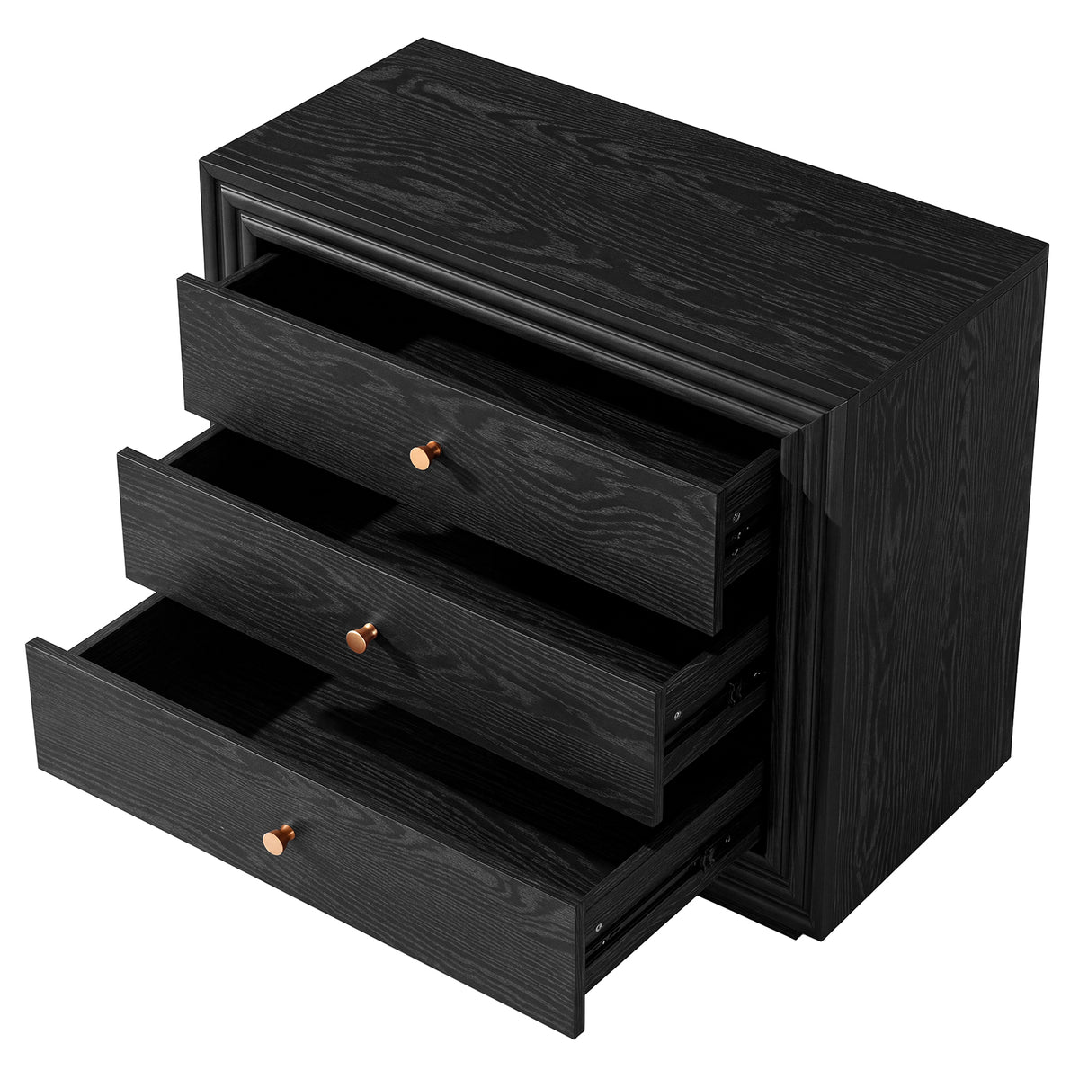 31.5" Oversized Nightstand, Farmhouse Bedside Table with 3 Drawers