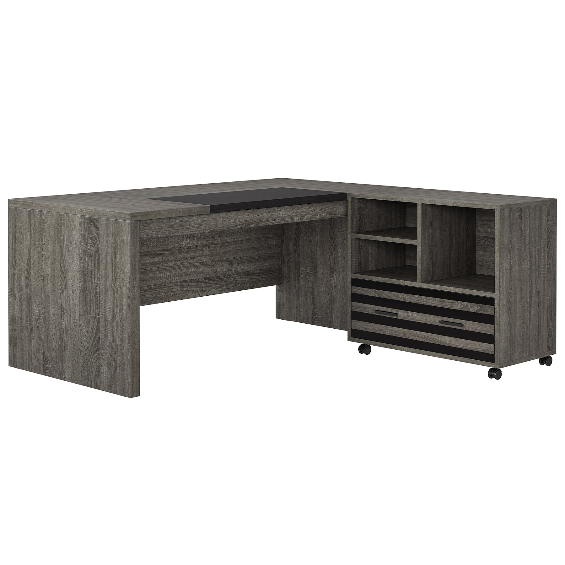 66.2" L-Shaped Executive Desk, Computer Desk with Mobile File Cabinet