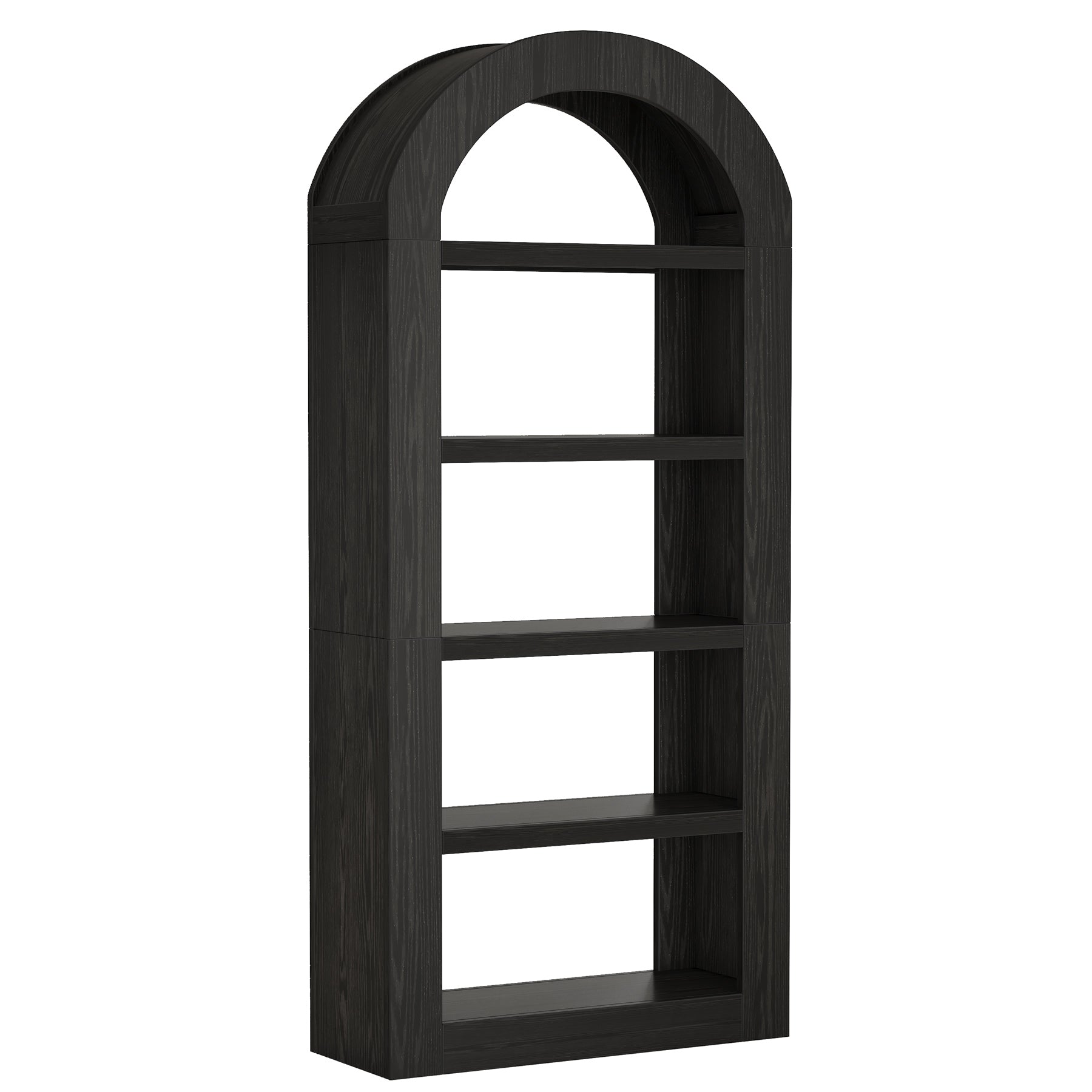 70.9" Bookshelf, 5-Tier Arched Bookcase Display Shelves Organizer