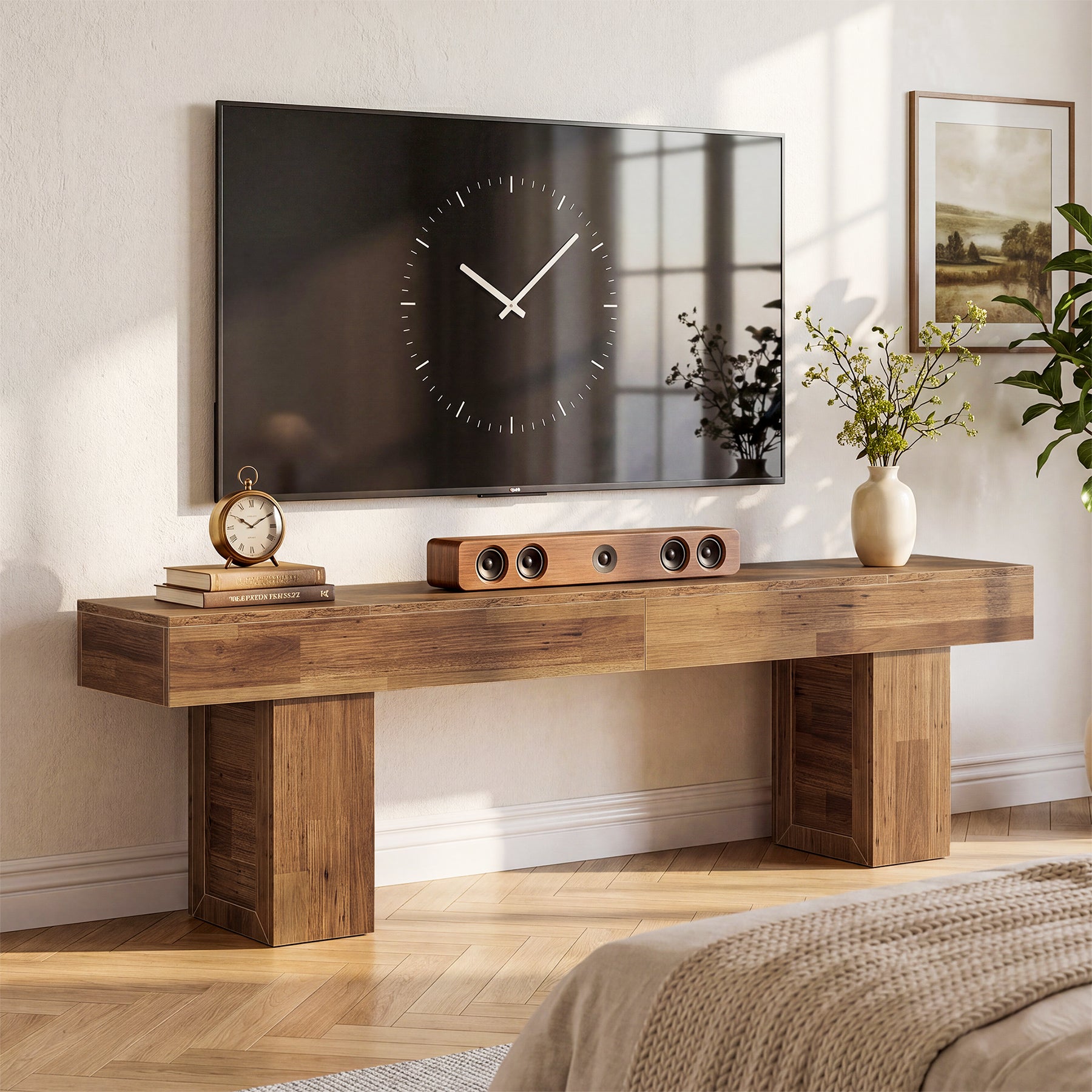 70.8" Farmhouse TV Stand, Media Console Entertainment Center for 65/75/80-Inch TV
