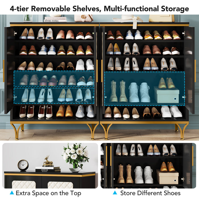 18-24 Pairs Shoe Cabinet, 6-Tier Shoe Organizer with Doors Tribesigns