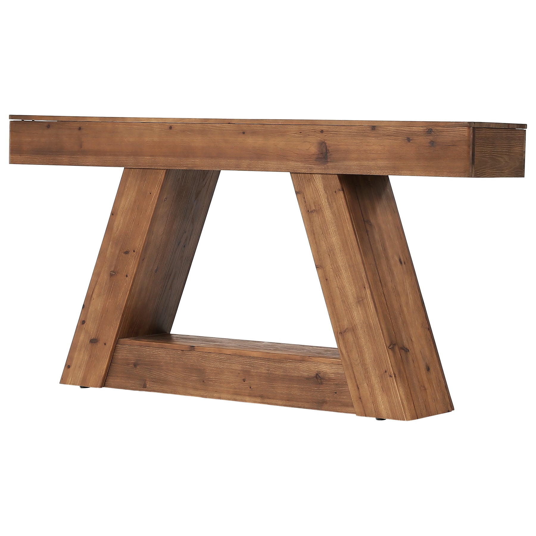 63” Solid Wood Console Table, Farmhouse Sofa Table Behind Couch with 2-Tier Storage for Hallway