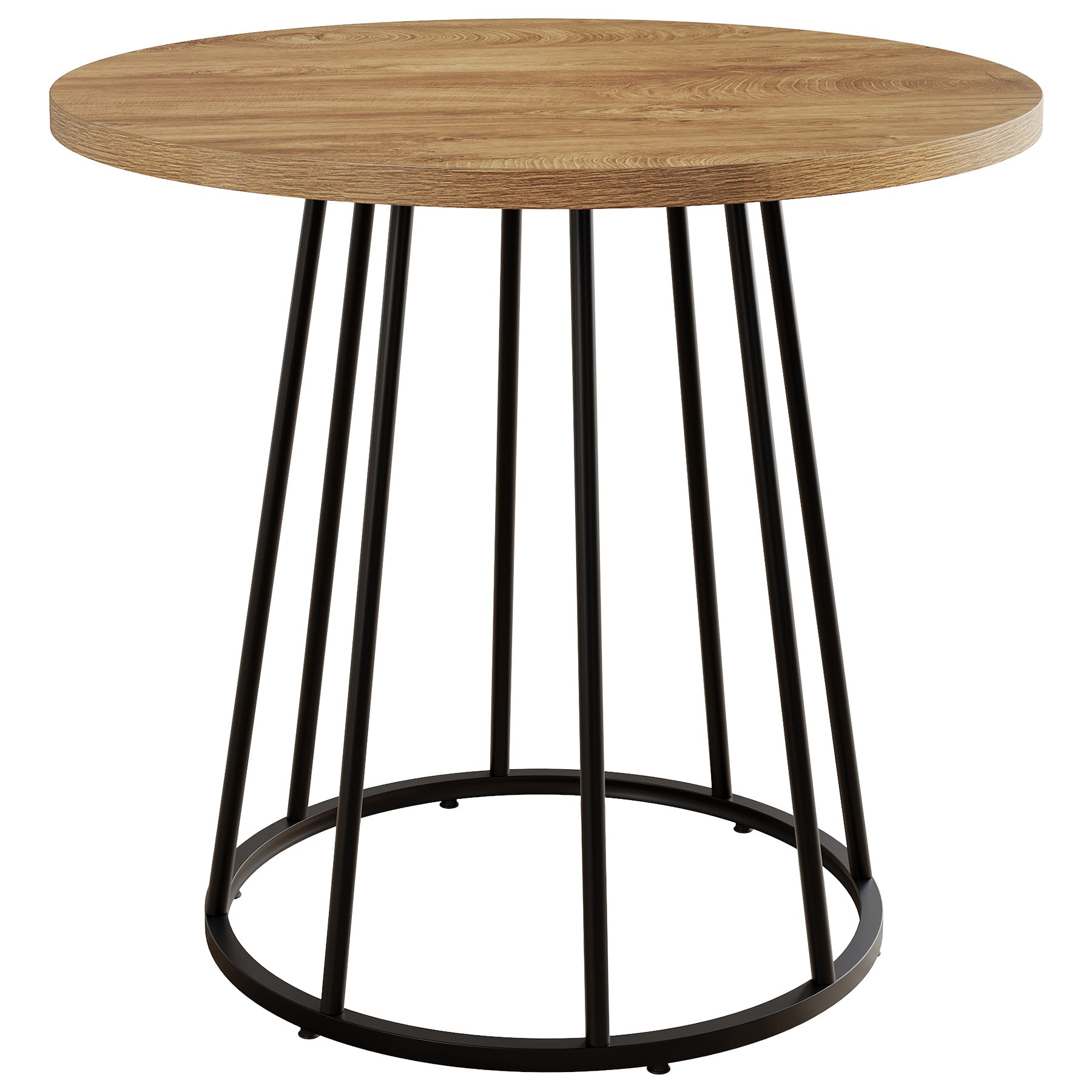 31.5" Round Dining Table For 2-4, Small Kitchen Dinner Table With Metal Base