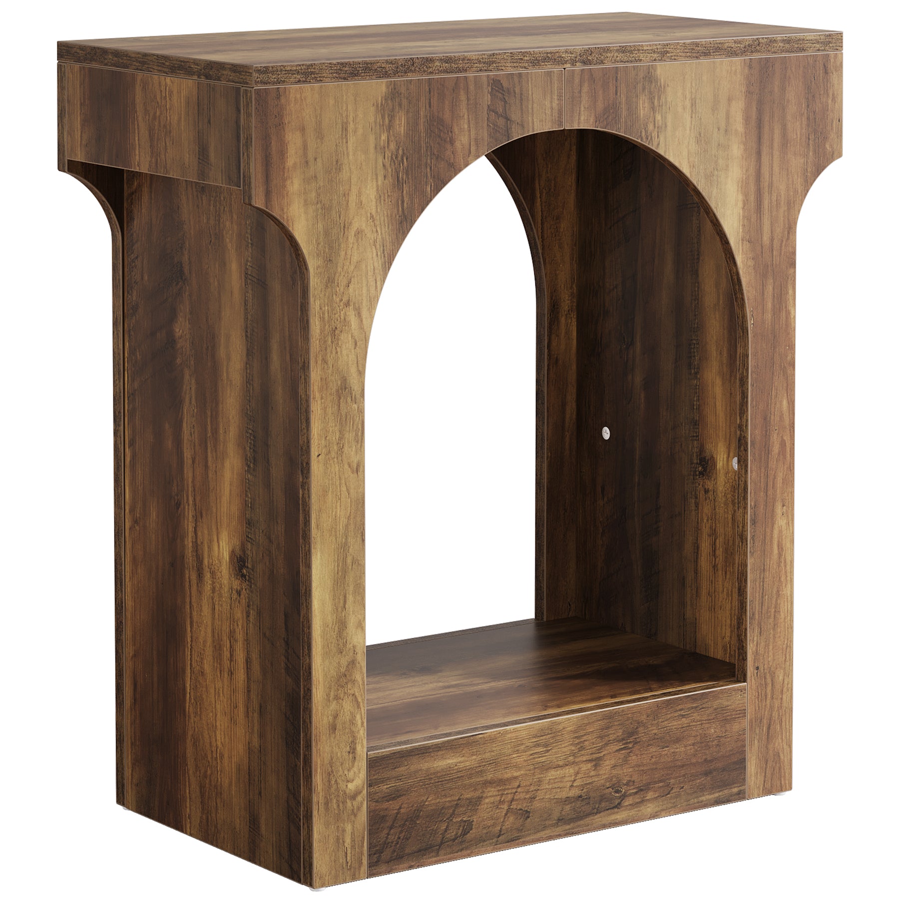 Wood End Table, 2-Tier Side Table with Storage Space