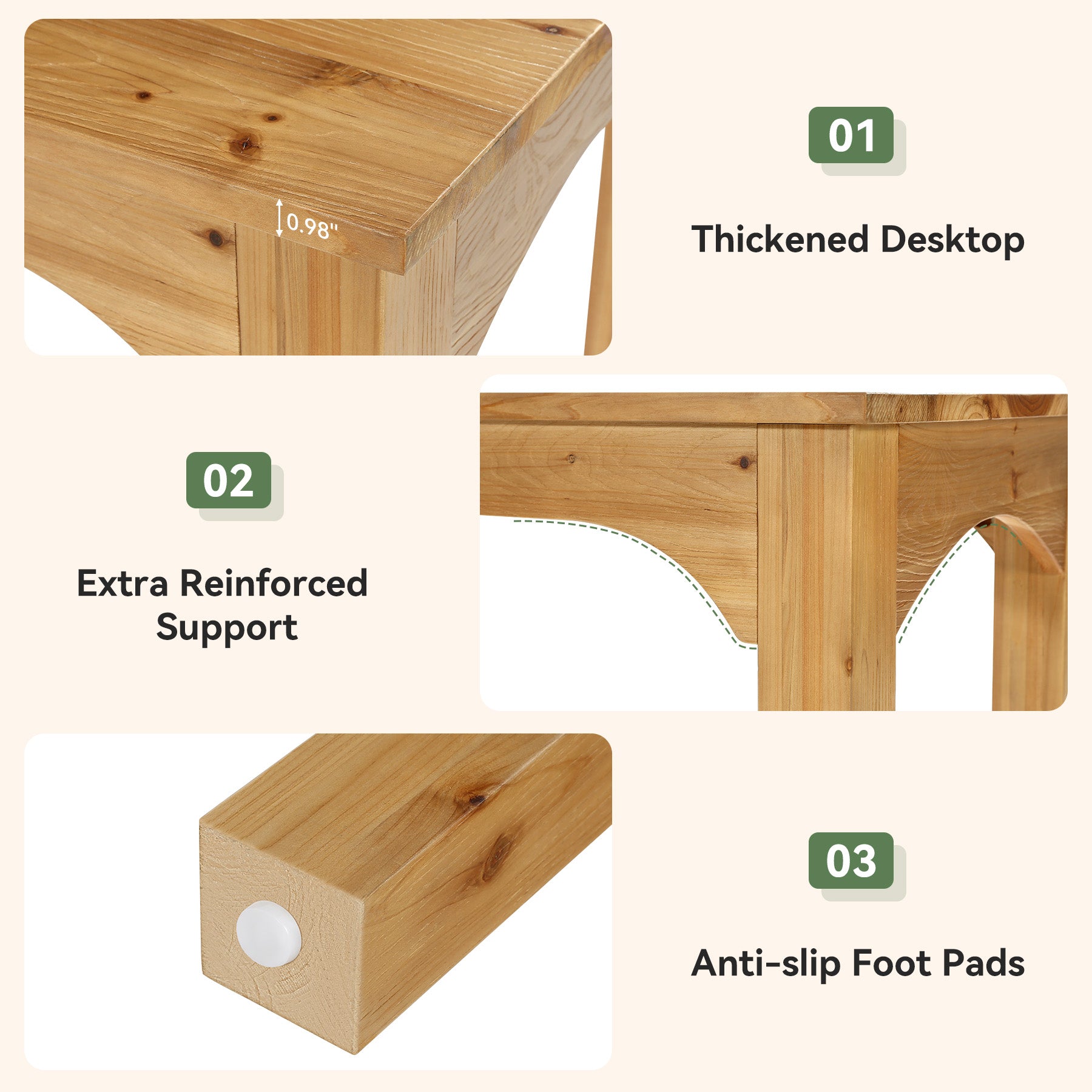 Solid Wood 2-Person Desk, 79" Long Computer Desk Double Writing Table