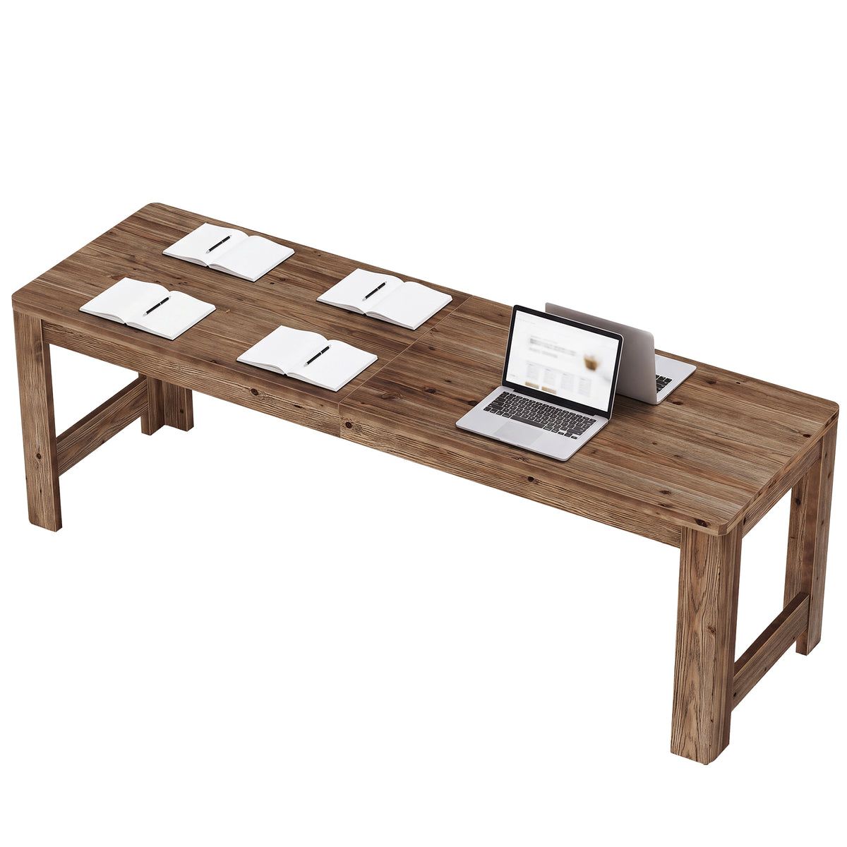 79" Conference Table for 6-8, Farmhouse Solid Wood Modular Office Meeting Table