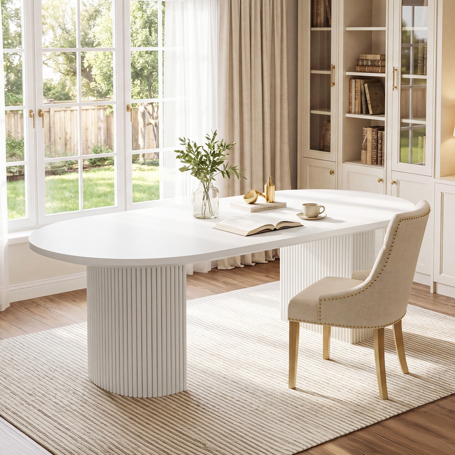 63" Executive Desk, Modern Computer Desk with Sturdy Base for Home Office