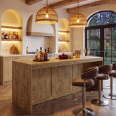 71" Counter Height Dining Table with Cabinet, Farmhouse Bar Table, Double Door Storage, Seats 6-8 3