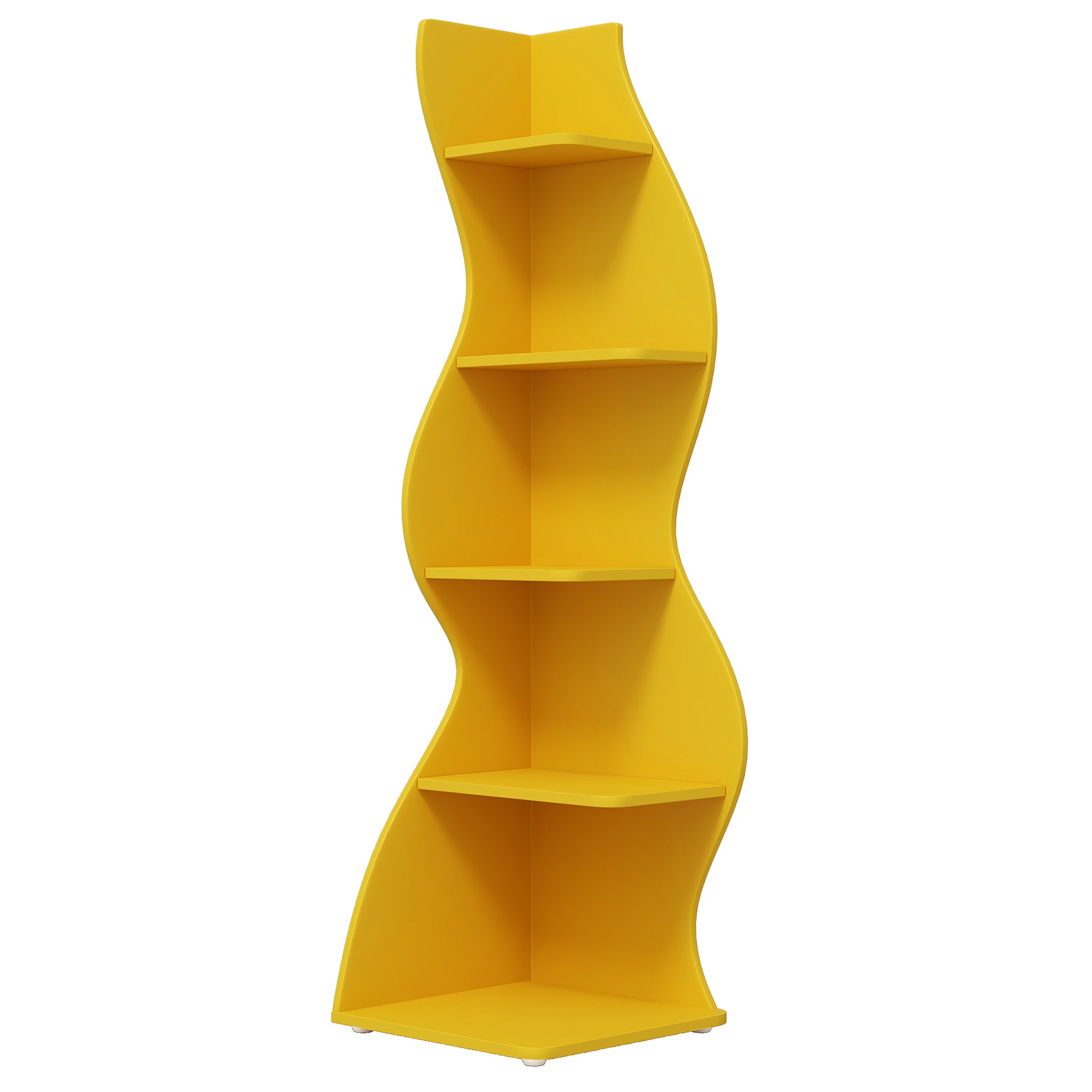 5 Tier Corner Shelf, Modern Corner Wall Bookshelf-Tribesigns