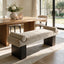 55.3" Upholstered Dining Bench, Modern Kitchen Bench with Roll Arms