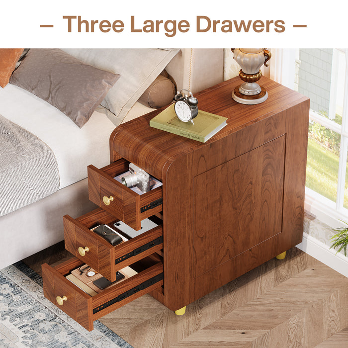 3-Drawer End Table, Small Classic Sofa Side table Bedside Table