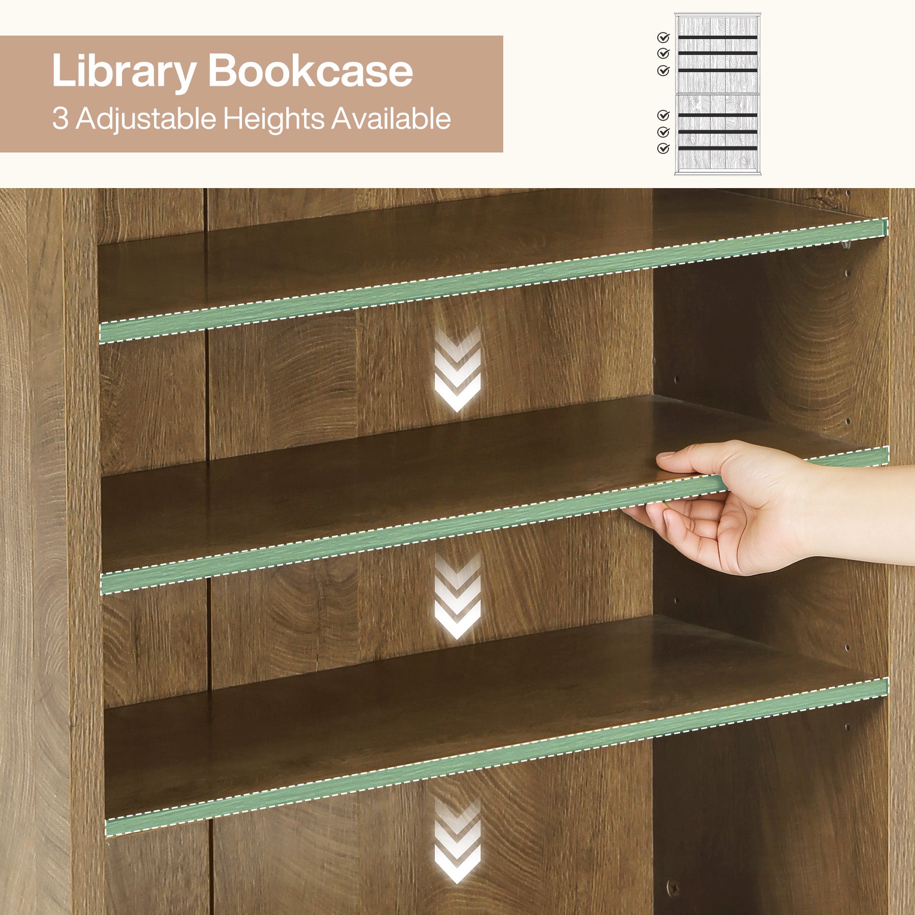 71" Tall Bookshelf, 8-Tier Bookcase FreeStanding Display Etagere with Adjustable Shelves