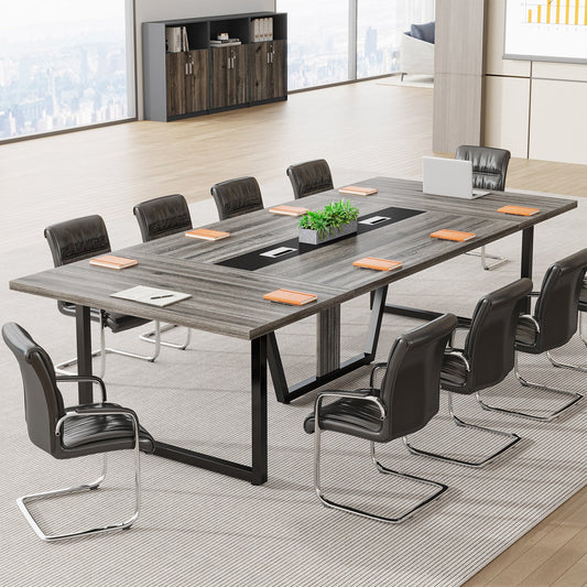 8FT Conference Table, 94.49" Large Meeting Table for 10 People Tribesigns