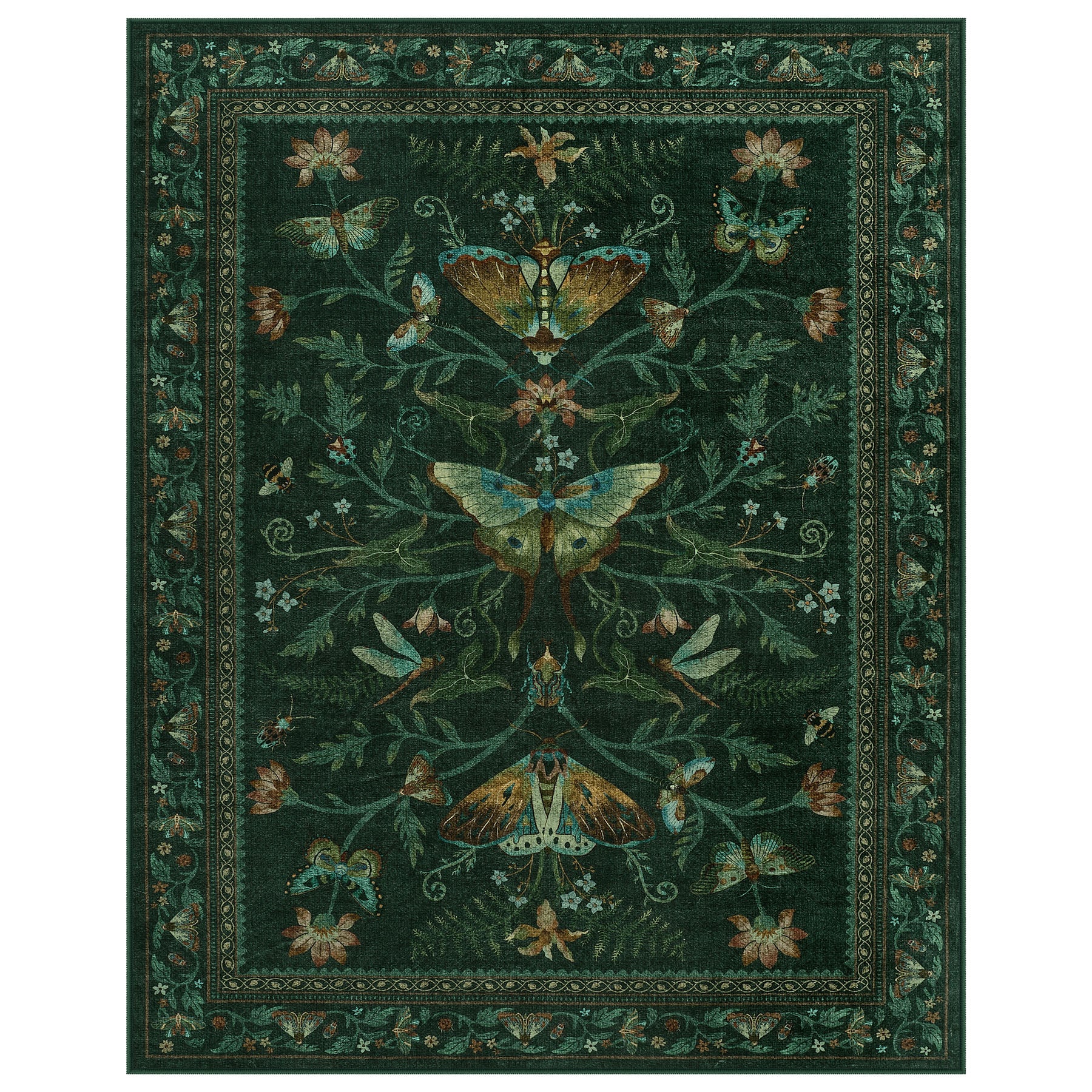 Insect Paradise Area Rug, Non-Slip Indoor Rug for Living Room Bedroom, Oeko-Tex Certified
