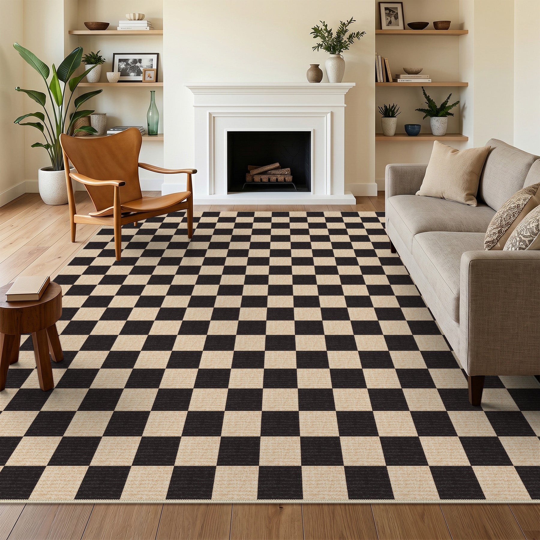 8x10 Checkered Washable Area Rug#Size_8'x10'