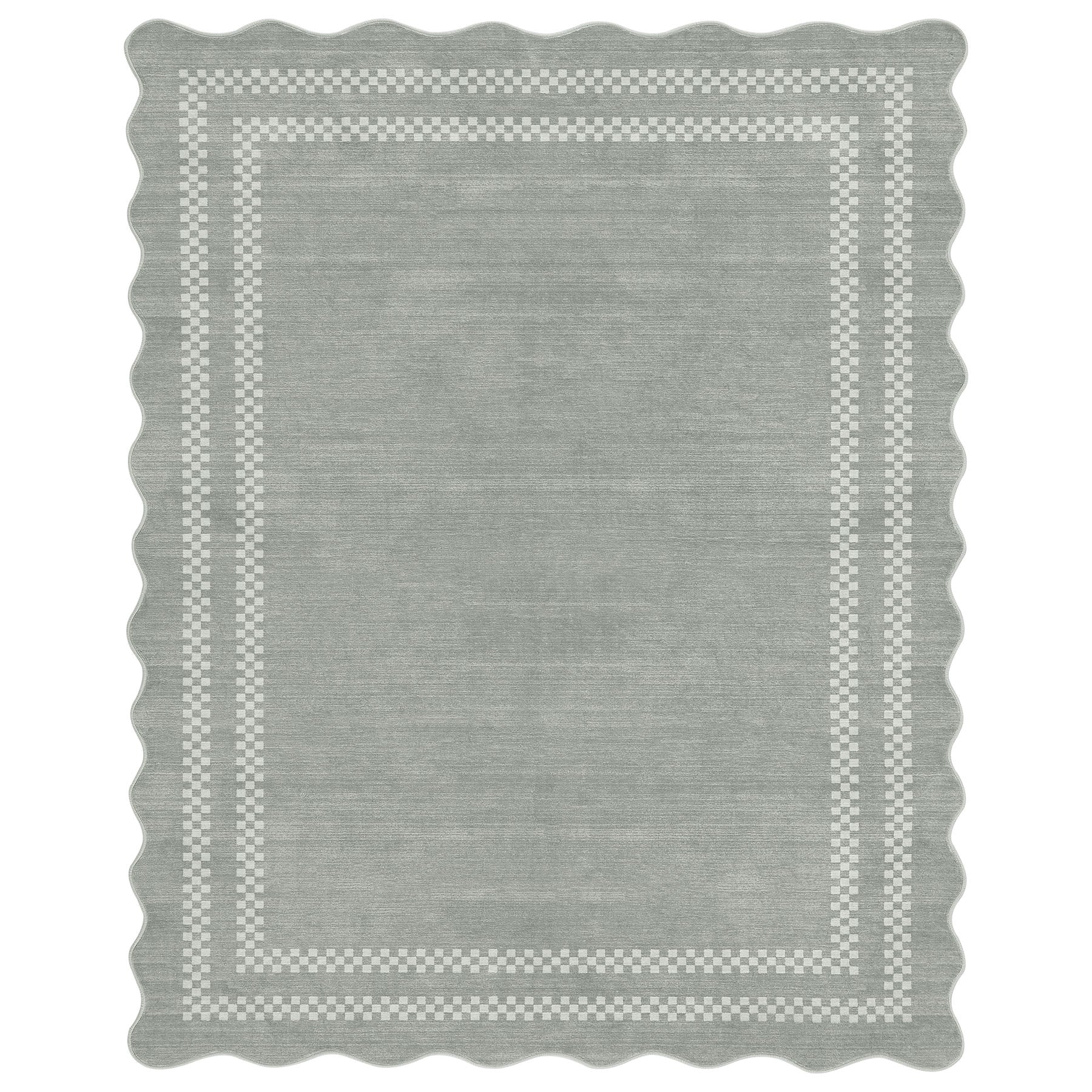 5x7/8x10 Scalloped Washable Area Rugs, Soft Geometric Non-Slip Indoor Rug for Living Room Bedroom, Oeko-Tex Certified