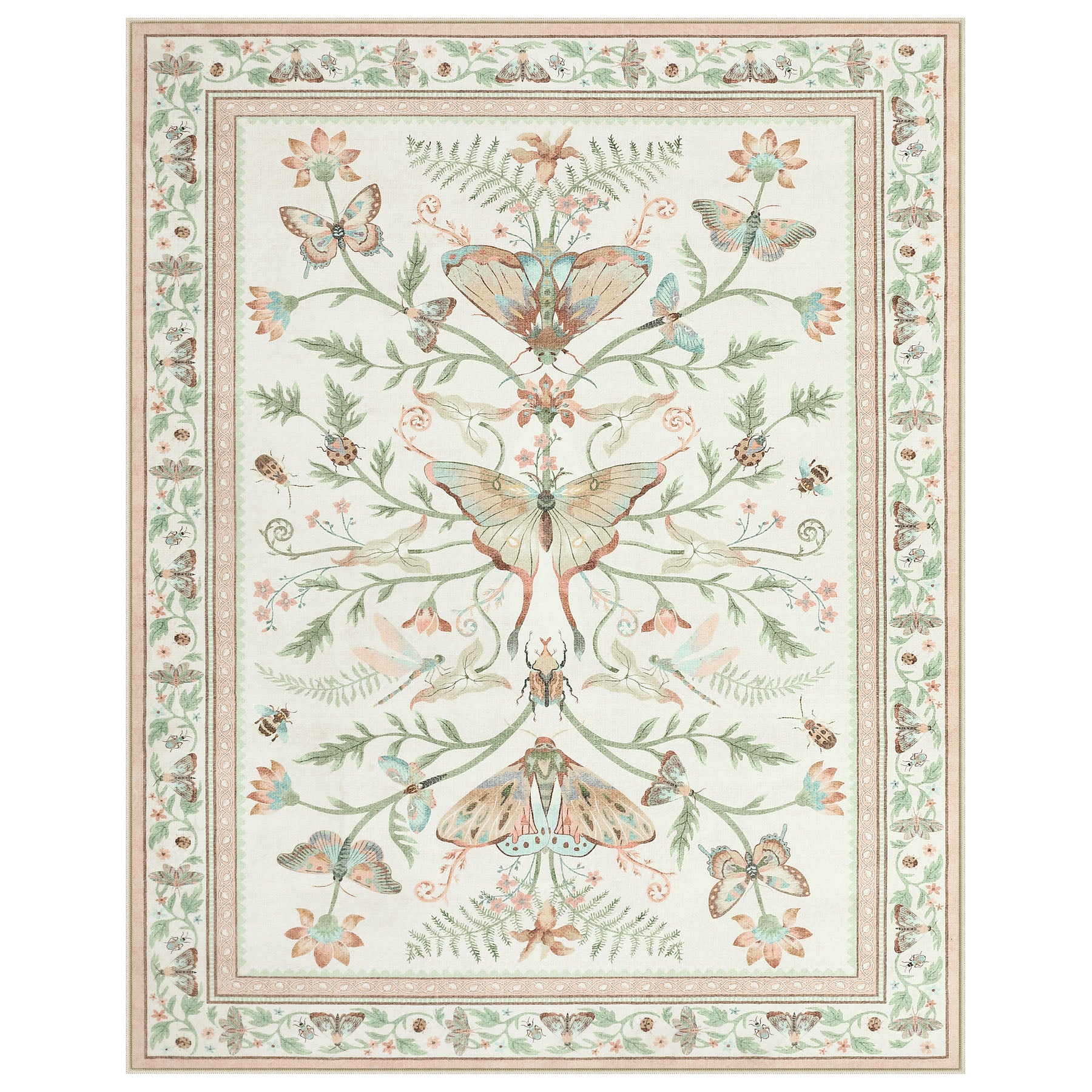 Insect Paradise Area Rug, Non-Slip Indoor Rug for Living Room Bedroom, Oeko-Tex Certified