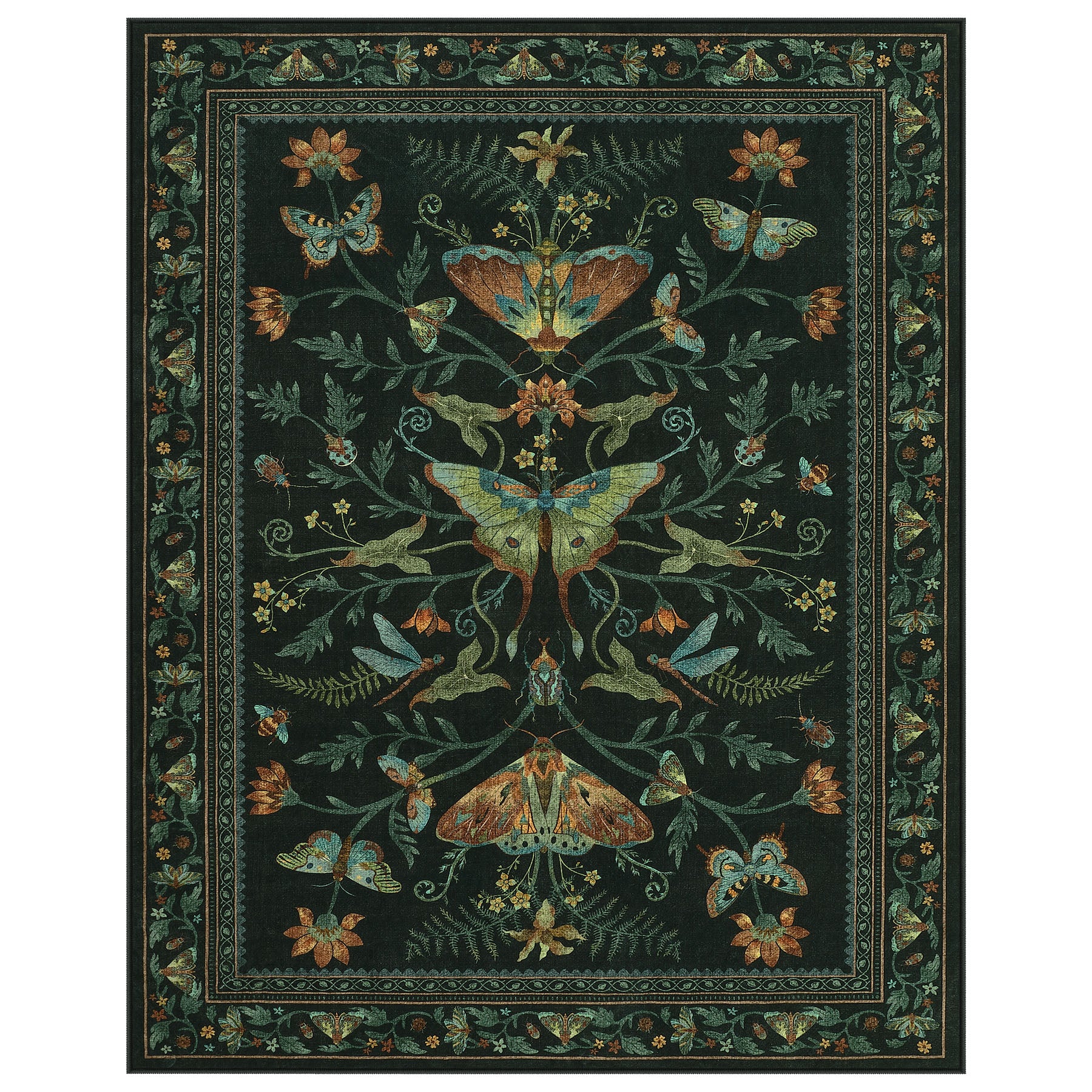 Insect Paradise Area Rug, Non-Slip Indoor Rug for Living Room Bedroom, Oeko-Tex Certified