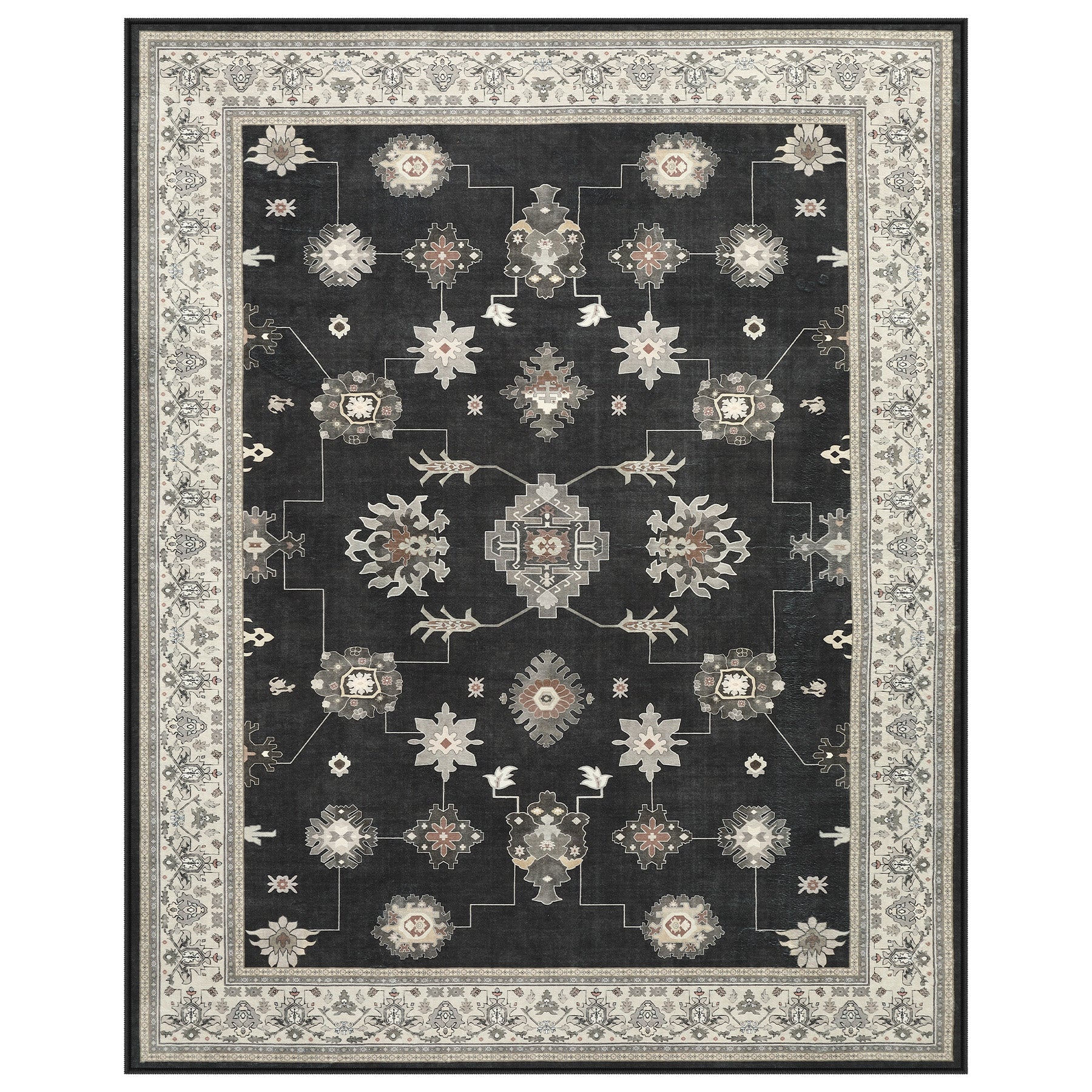 5x7/8x10/9x12 Boho Washable Area Rug, Farmhouse Vintage Ultra Thin Indoor Non-Slip Carpet for Living Room, Oeko-Tex Certified