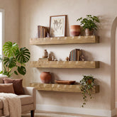 63" Fireplace Mantel Shelf, Solid Wood Wall Floating Mantel Shelf for Over Fireplace 3