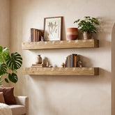 63" Fireplace Mantel Shelf, Solid Wood Wall Floating Mantel Shelf for Over Fireplace 3