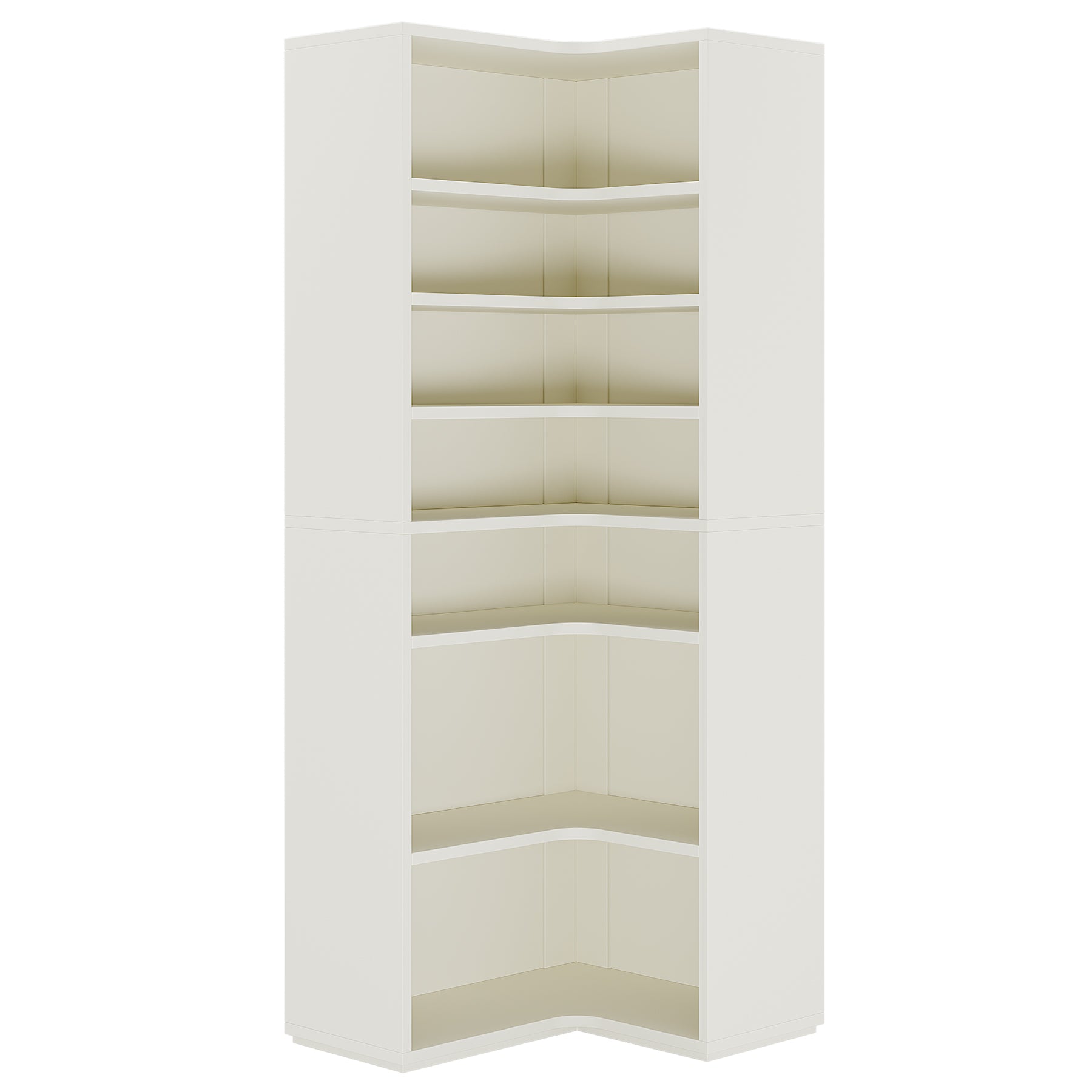 9-Tier Corner Bookshelf, Modern L-Shaped Bookcase Display Shelf