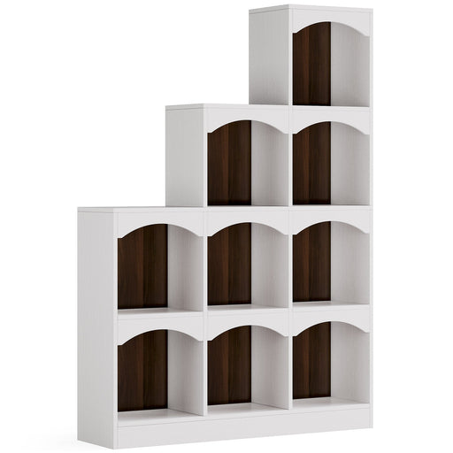 9 Cubes Bookshelf, L - Shaped Corner Etagere Bookcase Display Shelf Tribesigns