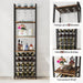 9 - Tier Wine Rack, 20 Bottle Wine Bar Cabinet with Glass Holder Tribesigns