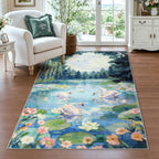 3x5/5x7 Swan Lake in oil painting style Area Rugs, Washable Living Room Runner Soft Non Slip Carpet, Oeko-Tex Certified