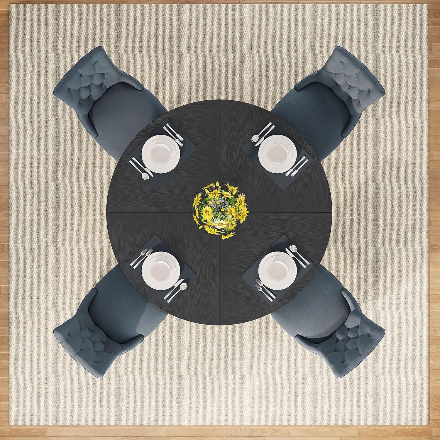Tribesigns 47 Inch Round Dining Table, Farmhouse Kitchen Table for 4-6
