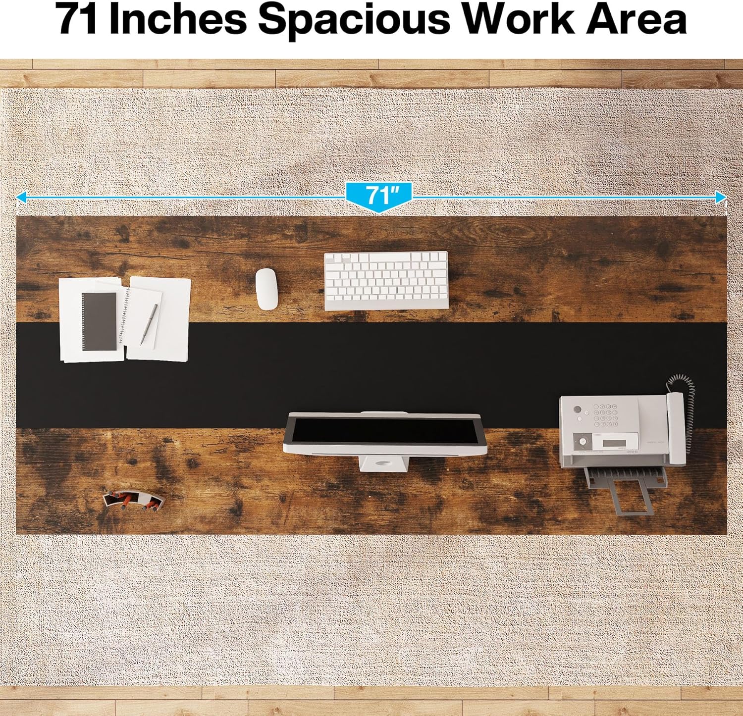 6FT Modern Executive Desk, 70.8” Large Conference & Computer Table for Meetings