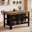 Home Bar Table Unit, 55" Counter Height Bar Cabinet with Storage Shelves