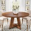 47 Inch Round Dining Table, Farmhouse Kitchen Table for 4-6#Color_Brown