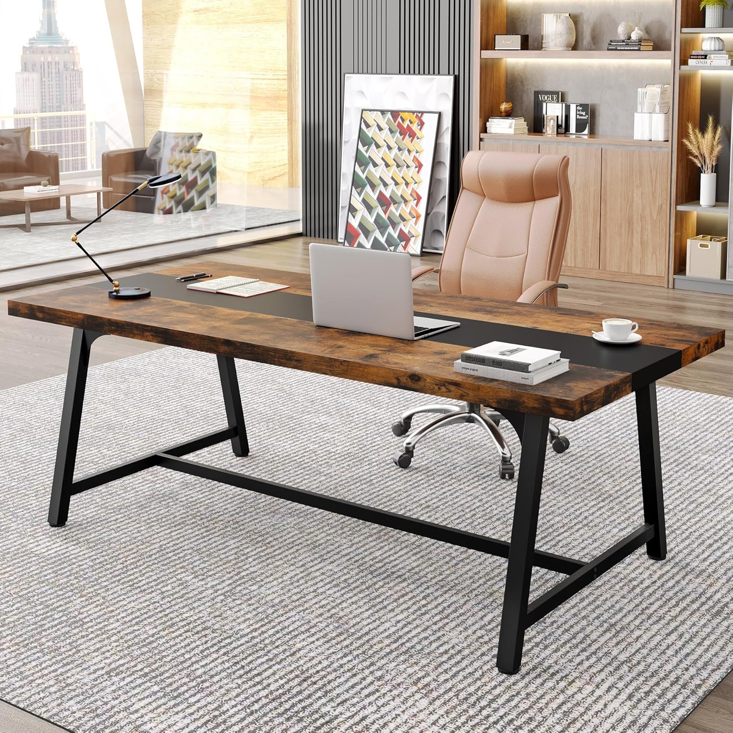 6FT Modern Executive Desk, 70.8” Large Conference & Computer Table for Meetings