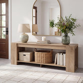 70.8" Entryway Console Table, Farmhouse Sofa Table Behind Couch with Shelf 3