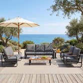 6-Piece Patio Furniture Set Outdoor Conversation Sets with Sofas & Coffee Table & Side Table 3