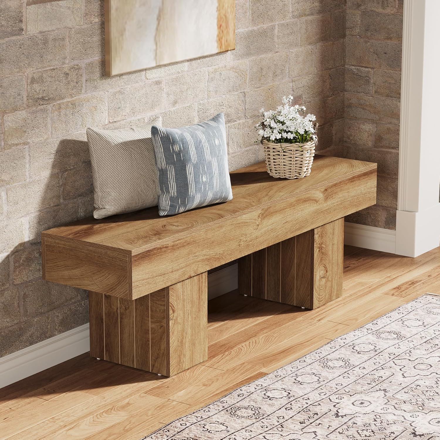 TV Stand for 55 Inch TV, Farmhouse Entertainment Center TV Console for Living Room