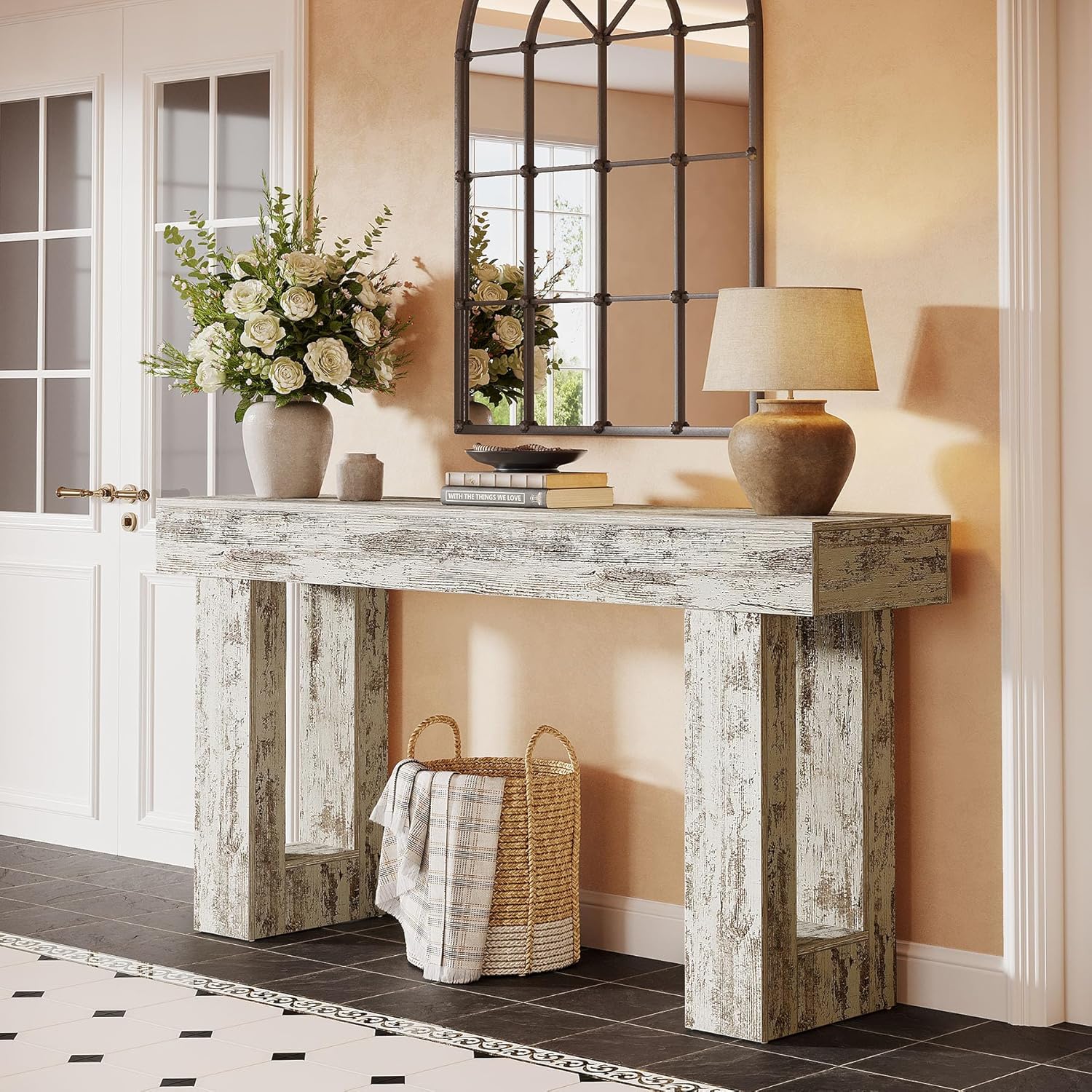 Tribesigns 63-Inch Console Table, Farmhouse Wooden Sofa Table