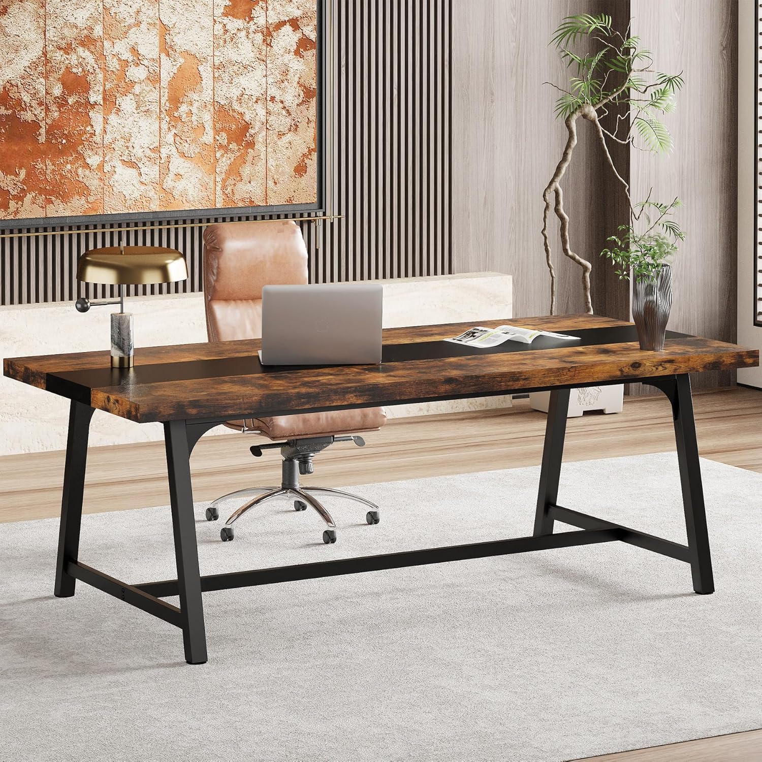 6FT Modern Executive Desk, 70.8” Large Conference & Computer Table for Meetings