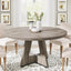 47 Inch Round Dining Table, Farmhouse Kitchen Table for 4-6#Color_Gray