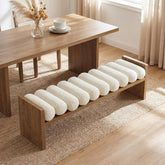 59'' Dining Bench, Upholstered Fabric Kitchen Bench for Dining Room(Removable Cushion) 3