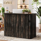 63" Reception Desk, U-Shaped Front Desk with Counter