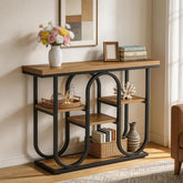 41.3" Console Table, 4-Tier Sofa Table Entryway Table with Open Shelves 3