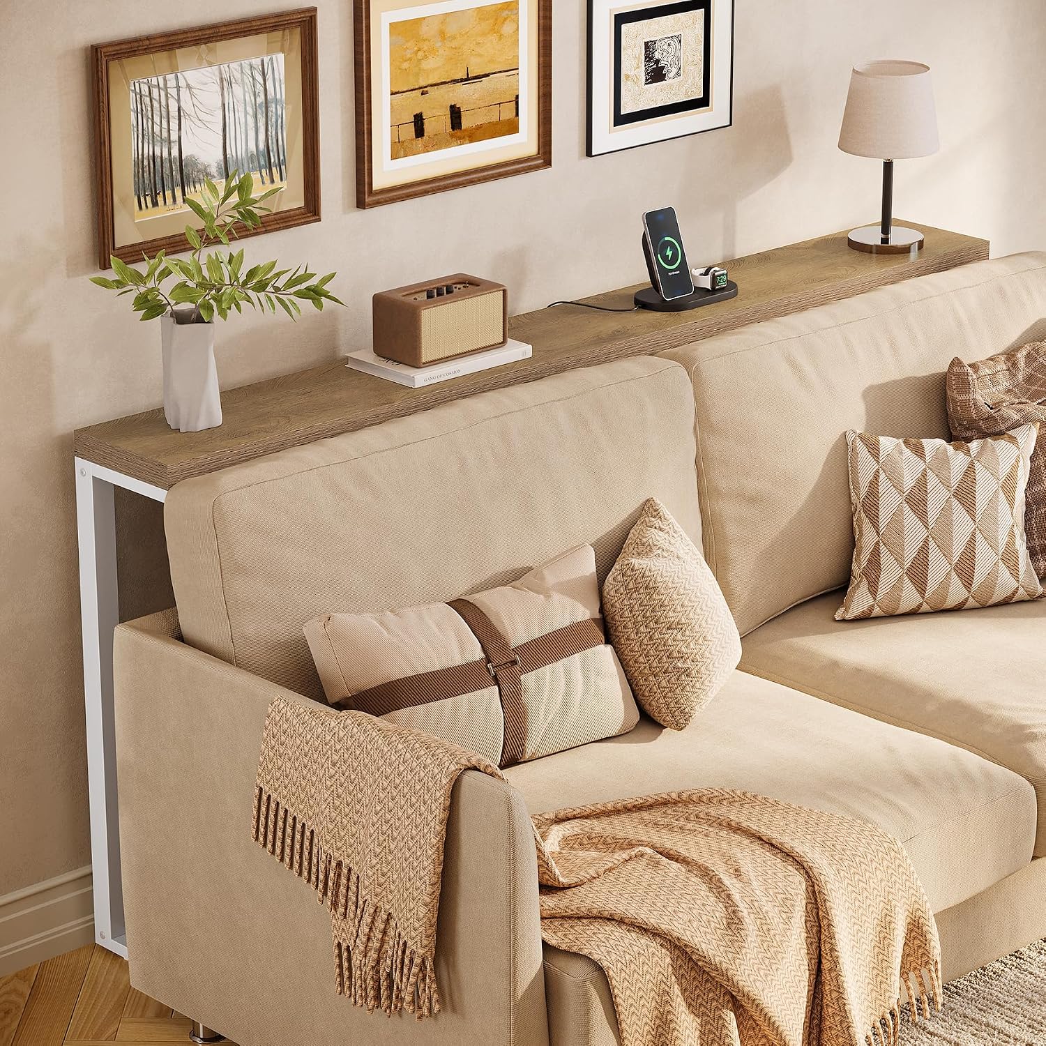 71" Skinny Console Table, Narrow Sofa Table Behind Couch Table for Living Room