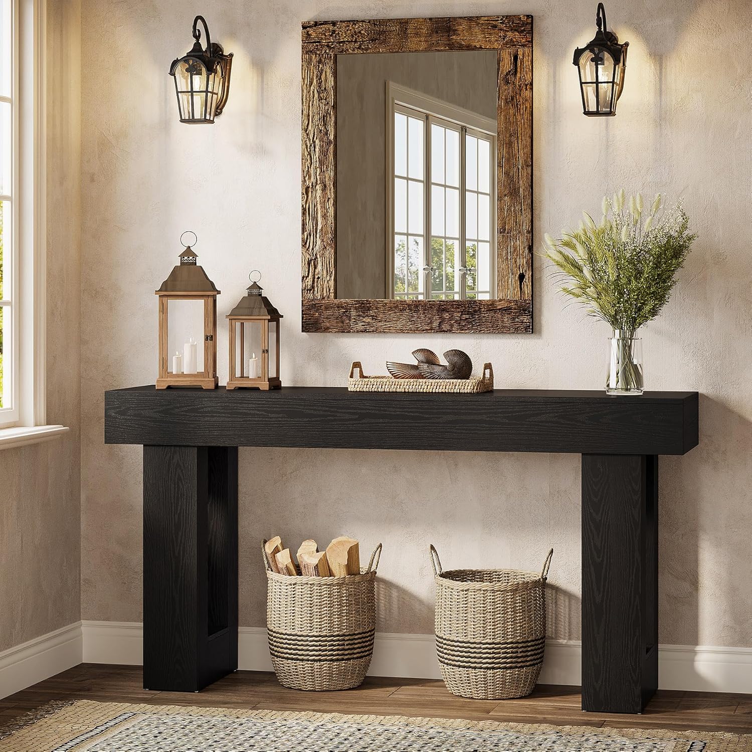 Tribesigns 63-Inch Console Table, Farmhouse Wooden Sofa Table