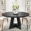 Black Round Dining Table, Farmhouse Kitchen Table for 4-6#Color_Black