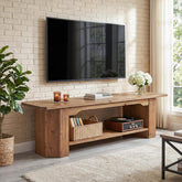 Tribesigns 63" Solid Wood TV Stand, Farmhouse Console for Living Room 3